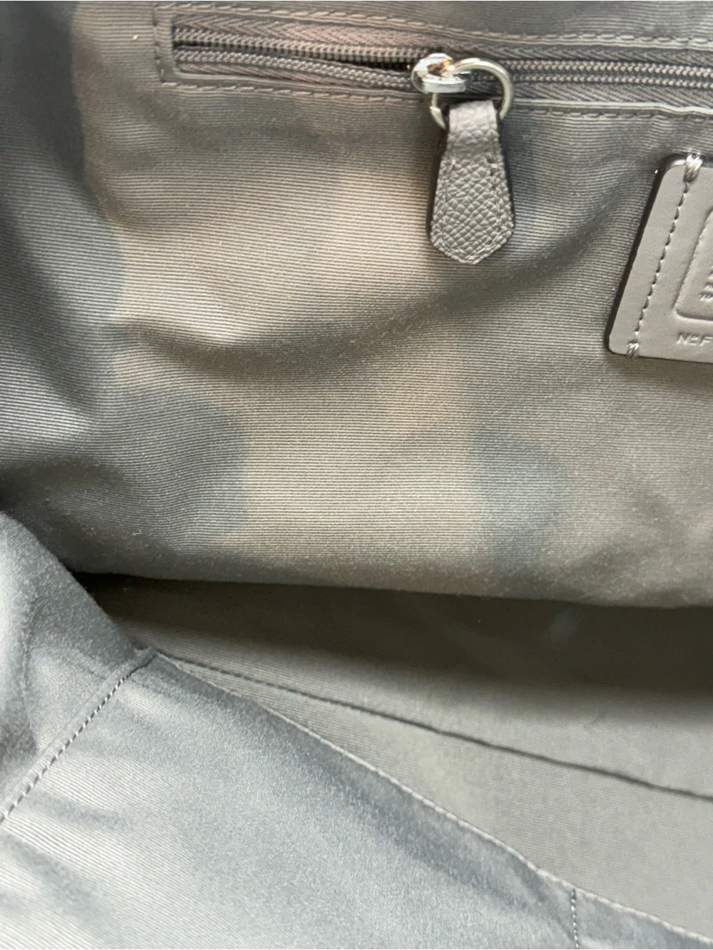 Coach NY Authentic Crossgrain Leather City Zip Tote Handbag F58846 Grey